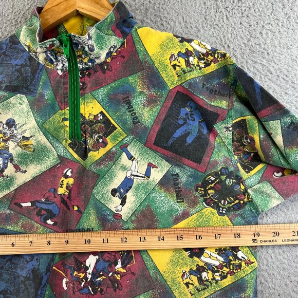 Vintage 1980s Youth Boy BYO Byo Boy American football all over print shirt Mediu - Picture 6 of 9